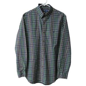 Ralph Lauren Classic Fit Long Sleeve Button Down Shirt Men's Size L Gree…